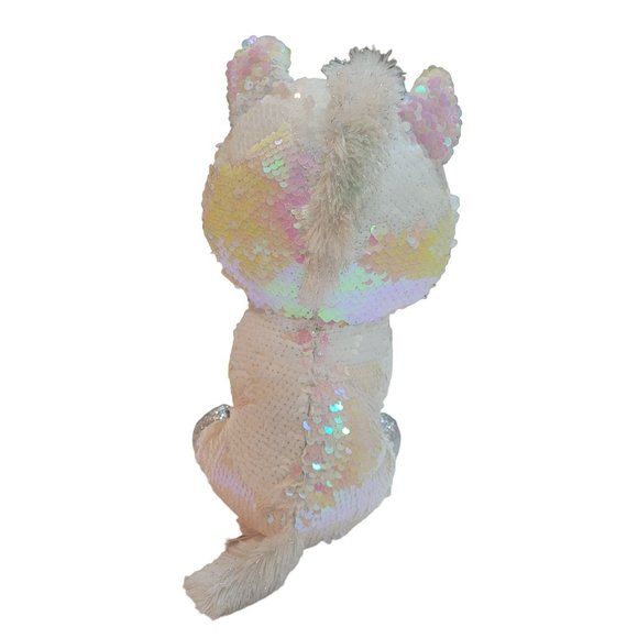 Ty Flippables Unicorn Diamond EUC 10 Inches Tall White Pink Sequins - Picture 6 of 12